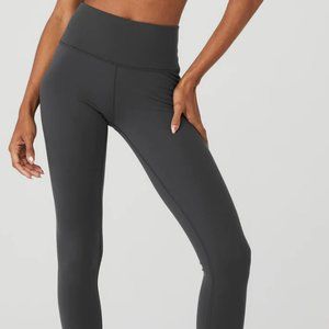 ALO Yoga HIGH-WAIST AIRBRUSH LEGGING, Size M, Anthracite